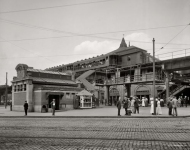 Brooklyn NY circa  Atlantic Avenue subway entrance